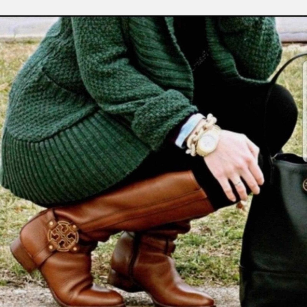 Tory Burch Leather Riding Boots 8.5